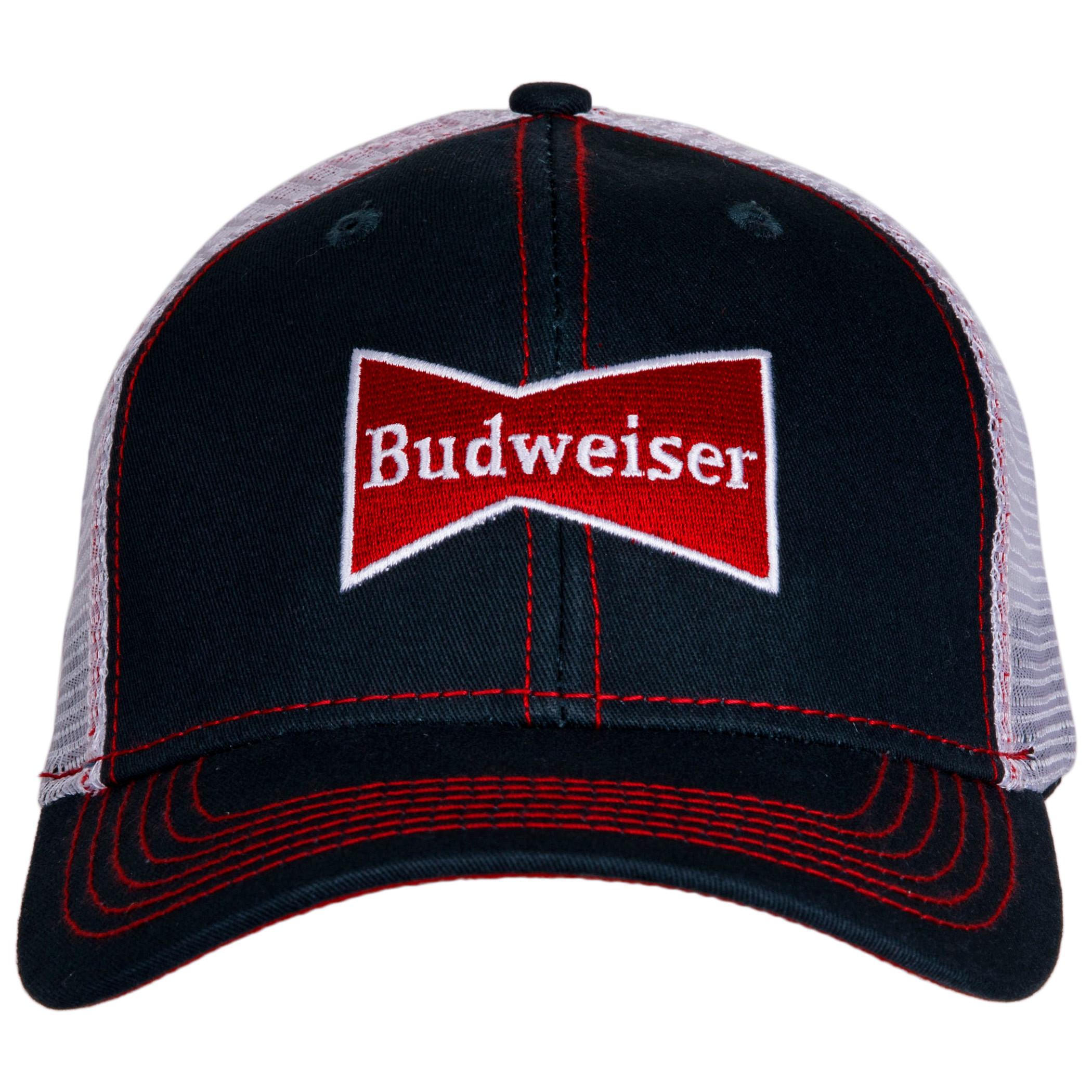 Budweiser Bowtie Logo Mesh Back Cotton Twill Snapback Hat